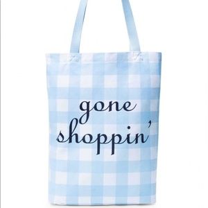 Draper James Blue Check Gone Shopping Tote Bag
